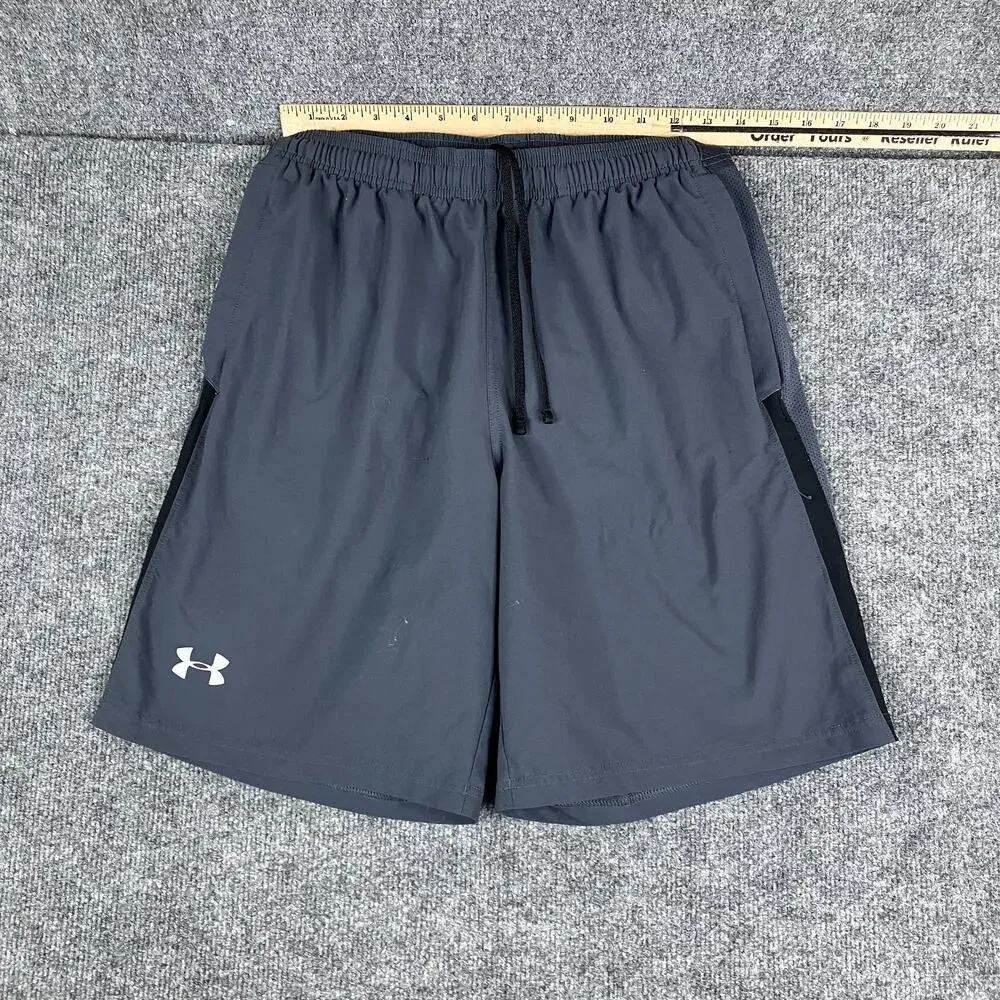 Under Armour Shorts Mens Size M Gray HeatGear Athletic‎ Drawstring Lightweight